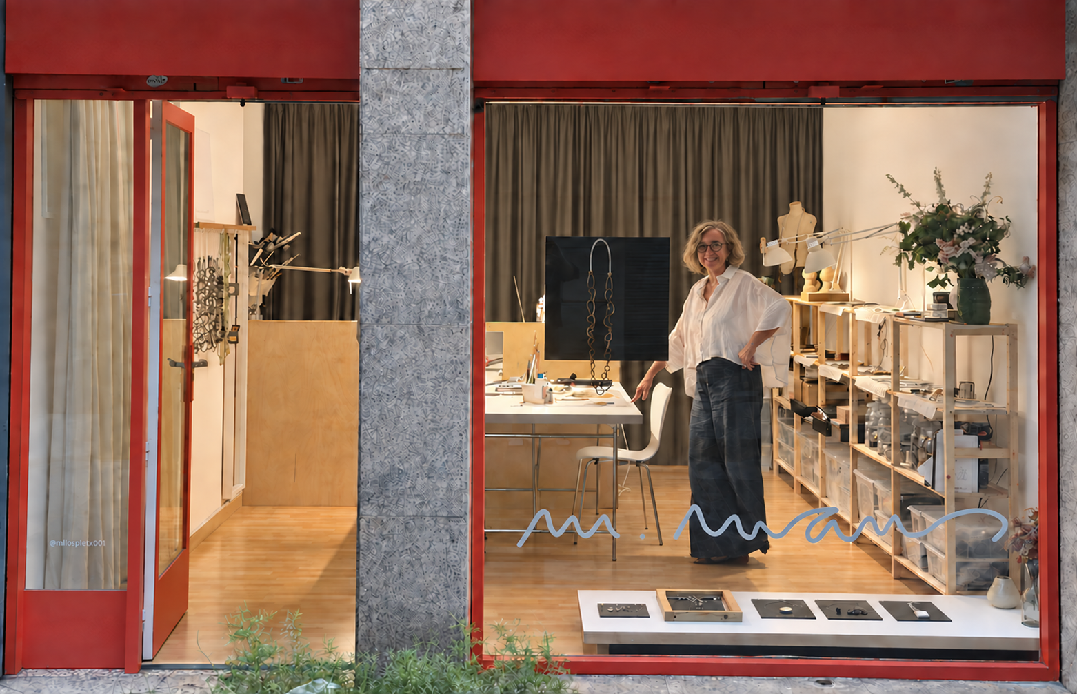 Mercè Llopis in her jewellery studio and showroom